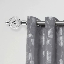 New Edge Blinds Cage 160-300cm Extendable Chrome Eyelet Metal Curtain Pole Set - Wilko - thumbnail 3
