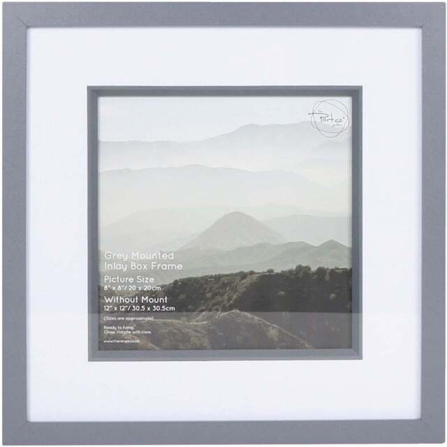 The Port. Co Gallery Inlay Grey Box Photo Frame 8 x 8 inch - Wilko - image 1