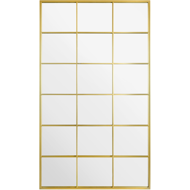 MirrorOutlet The Genestra Gold Modern Window Garden Wall Mirror 200 x 120cm - Size: 200 x 120 x 3cm - Wilko - image 1