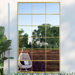 MirrorOutlet The Genestra Gold Modern Window Garden Wall Mirror 200 x 120cm - Size: 200 x 120 x 3cm - Wilko - thumbnail 3