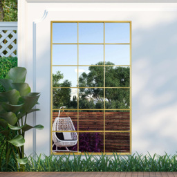 MirrorOutlet The Genestra Gold Modern Window Garden Wall Mirror 200 x 120cm - Size: 200 x 120 x 3cm - Wilko - thumbnail 7