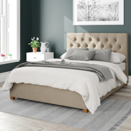Aspire Olivier Small Double Natural Eire Linen Ottoman Bed - Cream - Aspire Beds - Wilko