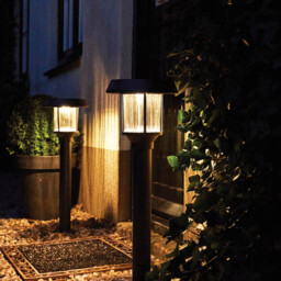 Luxform Pollux LED Intelligent Solar Post Light - Size: 24 x 24 x 85cm - Silver - Wilko - thumbnail 4