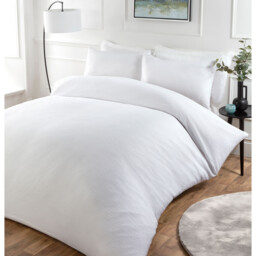 My Home Milan Double White Textured Duvet Cover Set - Wilko - thumbnail 3