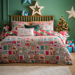 Furn Single Dear Santa Printed Reversible Duvet Set - Multi - Wilko - thumbnail 1