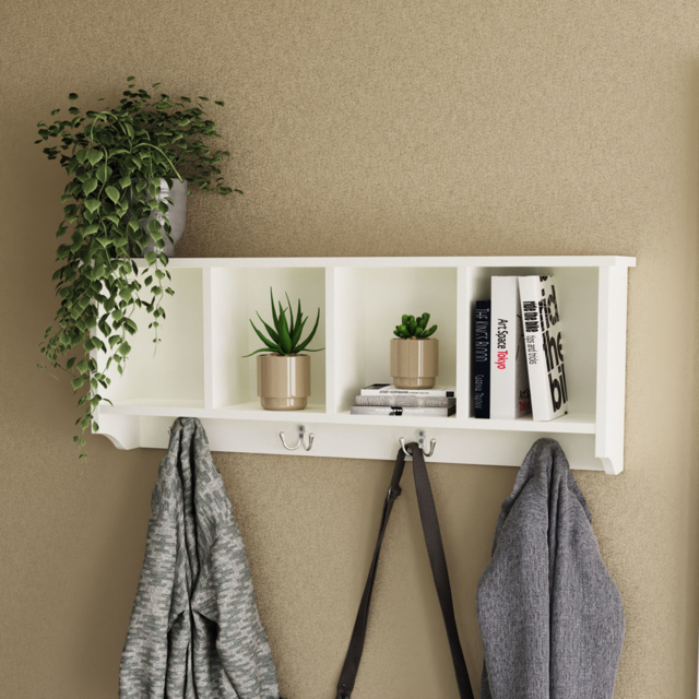GFW Kempton White Wall Mounted Storage Shelves - Size: 17 x 92 x 34cm - Wilko - image 1
