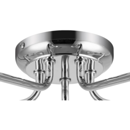 Cosylyte Fraser 5 Light Chrome Metal Flush Ceiling Light - Size: 29 x 22.5 x 22.5cm - Silver - Wilko - thumbnail 6