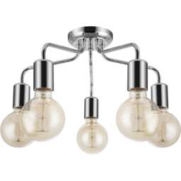 Cosylyte Fraser 5 Light Chrome Metal Flush Ceiling Light - Size: 29 x 22.5 x 22.5cm - Silver - Wilko - thumbnail 1