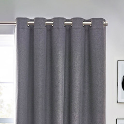 furn. Dawn Charcoal Thermal Blackout Eyelet Curtain 229 x 137cm - Size: W 137 x D 229cm - Grey - Wilko - thumbnail 4