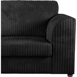 Luxor 4 Seater Black Jumbo Cord Full Back Left Hand L Shape Corner Sofa - Wilko - thumbnail 5