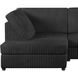 Luxor 4 Seater Black Jumbo Cord Full Back Left Hand L Shape Corner Sofa - Wilko - thumbnail 4