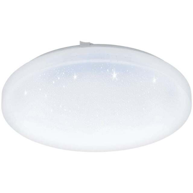 EGLO Frania-S Metal And Plastic Round White Crystal Effect Integrated LED Flush Ceiling Light - Size: 7 x 7 x 7cm - Wilko - image 1