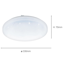 EGLO Frania-S Metal And Plastic Round White Crystal Effect Integrated LED Flush Ceiling Light - Size: 7 x 7 x 7cm - Wilko - thumbnail 5