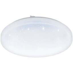 EGLO Frania-S Metal And Plastic Round White Crystal Effect Integrated LED Flush Ceiling Light - Size: 7 x 7 x 7cm - Wilko - thumbnail 1