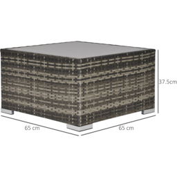 Outsunny Grey Rattan Coffee Table - Size: 65 x 65 x 37cm - Wilko - thumbnail 7