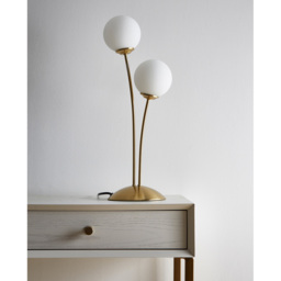 Kliving Mabel 2 Way Satin Brass Table Lamp - Size: 48 x 19 x 19cm - Gold - Wilko - thumbnail 3