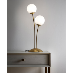 Kliving Mabel 2 Way Satin Brass Table Lamp - Size: 48 x 19 x 19cm - Gold - Wilko - thumbnail 4