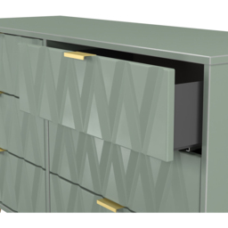 Crowndale Diamond 6 Drawer Reed Green Wide Chest of Drawers Ready Assembled - Wilko - thumbnail 7