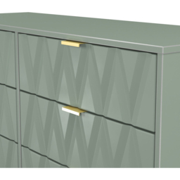 Crowndale Diamond 6 Drawer Reed Green Wide Chest of Drawers Ready Assembled - Wilko - thumbnail 6