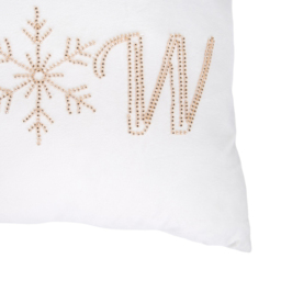 Let It Snow Embellished Cushion - White - All i want for Christmas - Wilko - thumbnail 3