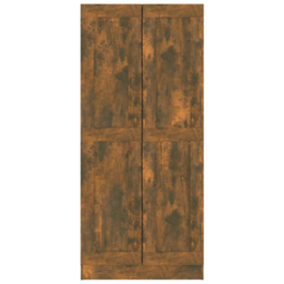 vidaXL 2 Door Smoked Oak Bookcase - Size: 185.5 x 82.5 x 30.5cm - Brown - Wilko - thumbnail 6