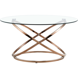 Comfy Living Gold Tempered Glass Coffee Table - Size: 45 x 90 x 90cm - Wilko - thumbnail 3