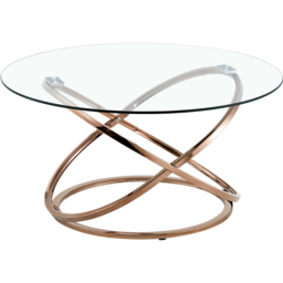 Comfy Living Gold Tempered Glass Coffee Table - Size: 45 x 90 x 90cm - Wilko - thumbnail 4