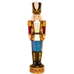 The Christmas Centre Red White and Blue LED Lights Traditional Nutcracker Soldier 5.5ft - Size: 167.5 x 45 x 37.5cm - Multi - Wilko