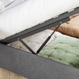 Home Source Endura King Size Hopsack Fabric Ottoman Bed - Grey - Wilko - thumbnail 5
