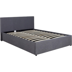 Home Source Endura King Size Hopsack Fabric Ottoman Bed - Grey - Wilko - thumbnail 3