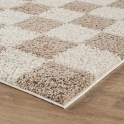 Desire Rugs Chester Beige Shaggy Checkered Rug 160 x 230cm - Size: 230 x 160 x 3cm - Blonde - Wilko - thumbnail 4