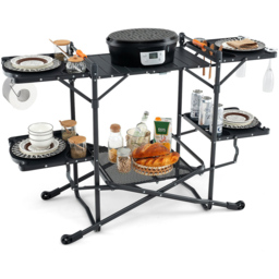 Costway Portable Folding Cook Station with Aluminium Tabletop - Size: 108 x 64 x 17cm - Multi - Wilko - thumbnail 1