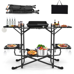 Costway Portable Folding Cook Station with Aluminium Tabletop - Size: 108 x 64 x 17cm - Multi - Wilko - thumbnail 4