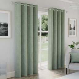 Enhanced Living Austin Green Thermal Blackout Eyelet Curtains 229 x 183cm - Wilko - thumbnail 1