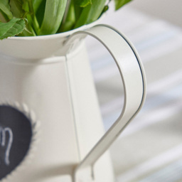 Dibor Cream Zinc Vintage Style Pitcher Jug Vase with Heart Message Chalkboard - Size: 21 x 21 x 23cm - Wilko - thumbnail 4