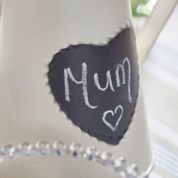 Dibor Cream Zinc Vintage Style Pitcher Jug Vase with Heart Message Chalkboard - Size: 21 x 21 x 23cm - Wilko - thumbnail 5