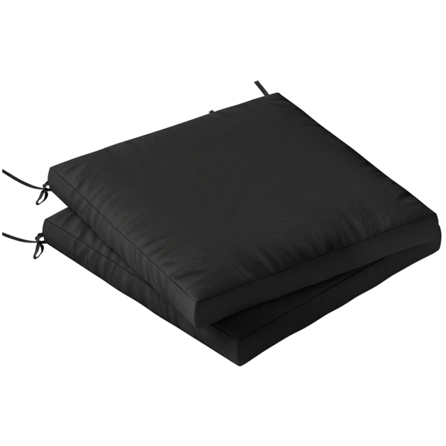 Outsunny Black Waterproof Garden Chair Cushion 50 x 50cm 2 Pack - Size: 7 x 50 x 50cm - Wilko - image 1