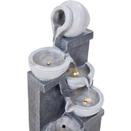 Living and Home 5-Tier Stone Effect Cascading Bowl Solar LED Water Feature - Size: 73 x 30 x 25cm - Grey - Wilko - thumbnail 5