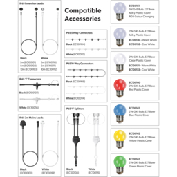 Eagle Connect Festoon 10 Cool White Opaque Lamps LED String Light 5m - Size: 51 x 40 x 9cm - BLACK - Wilko - thumbnail 4