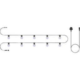 Eagle Connect Festoon 10 Cool White Opaque Lamps LED String Light 5m - Size: 51 x 40 x 9cm - BLACK - Wilko - thumbnail 3