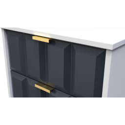 Crowndale Cube 5 Drawer Matt Indigo and White Narrow Chest of Drawers Ready Assembled - Blue - Wilko - thumbnail 6