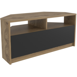Decorotika Comero Single Door 2 Shelf Oud and Black Corner TV Unit - Size: 47 x 100 x 45cm - Multi - Wilko - thumbnail 3