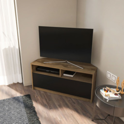 Decorotika Comero Single Door 2 Shelf Oud and Black Corner TV Unit - Size: 47 x 100 x 45cm - Multi - Wilko - thumbnail 7