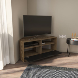 Decorotika Comero Single Door 2 Shelf Oud and Black Corner TV Unit - Size: 47 x 100 x 45cm - Multi - Wilko - thumbnail 4