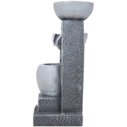 Living and Home 3-Tier Stone Effect Cascading Bowl Solar LED Water Feature - Size: 46 x 22 x 19cm - Grey - Wilko - thumbnail 4