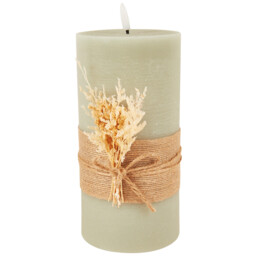 Hessien LED Candle - Green or White - Size: 10 x 20 x 10 cm - Wilko - thumbnail 3