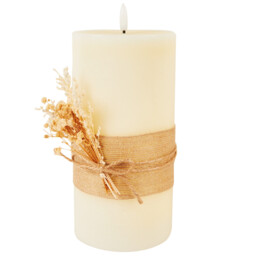 Hessien LED Candle - Green or White - Size: 10 x 20 x 10 cm - Wilko - thumbnail 4