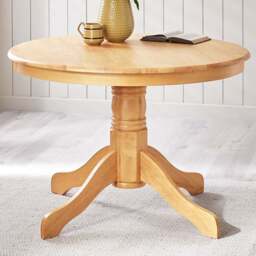 Furniturebox Bodmin 4 Seater Round Wooden Dining Table Oak Effect - Brown - Wilko - thumbnail 1