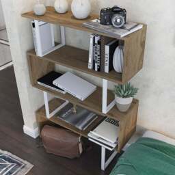 Decorotika Adriana 4 Tier White and Oud Bookcase - Size: 124.5 x 91.5 x 29.5cm - Multi - Wilko - thumbnail 3