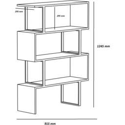 Decorotika Adriana 4 Tier White and Oud Bookcase - Size: 124.5 x 91.5 x 29.5cm - Multi - Wilko - thumbnail 5
